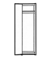 Woodcrest Single Door Wardrobe w\/Interior Shelf & Clothes Rod, 24"W, 60"H